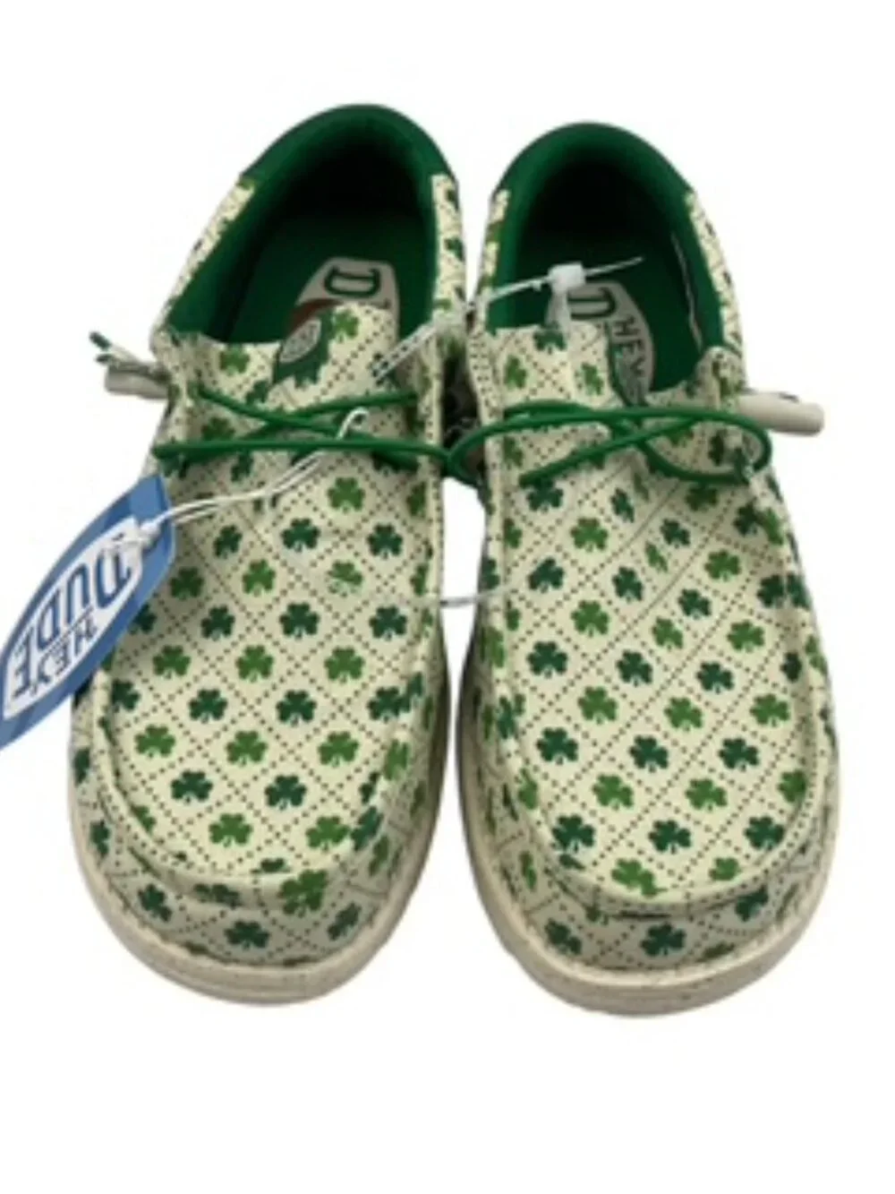 NEW Hey Dude Men's 8 Women's 10 Wally Luck Sneakers Shamrock Print shoes NWT